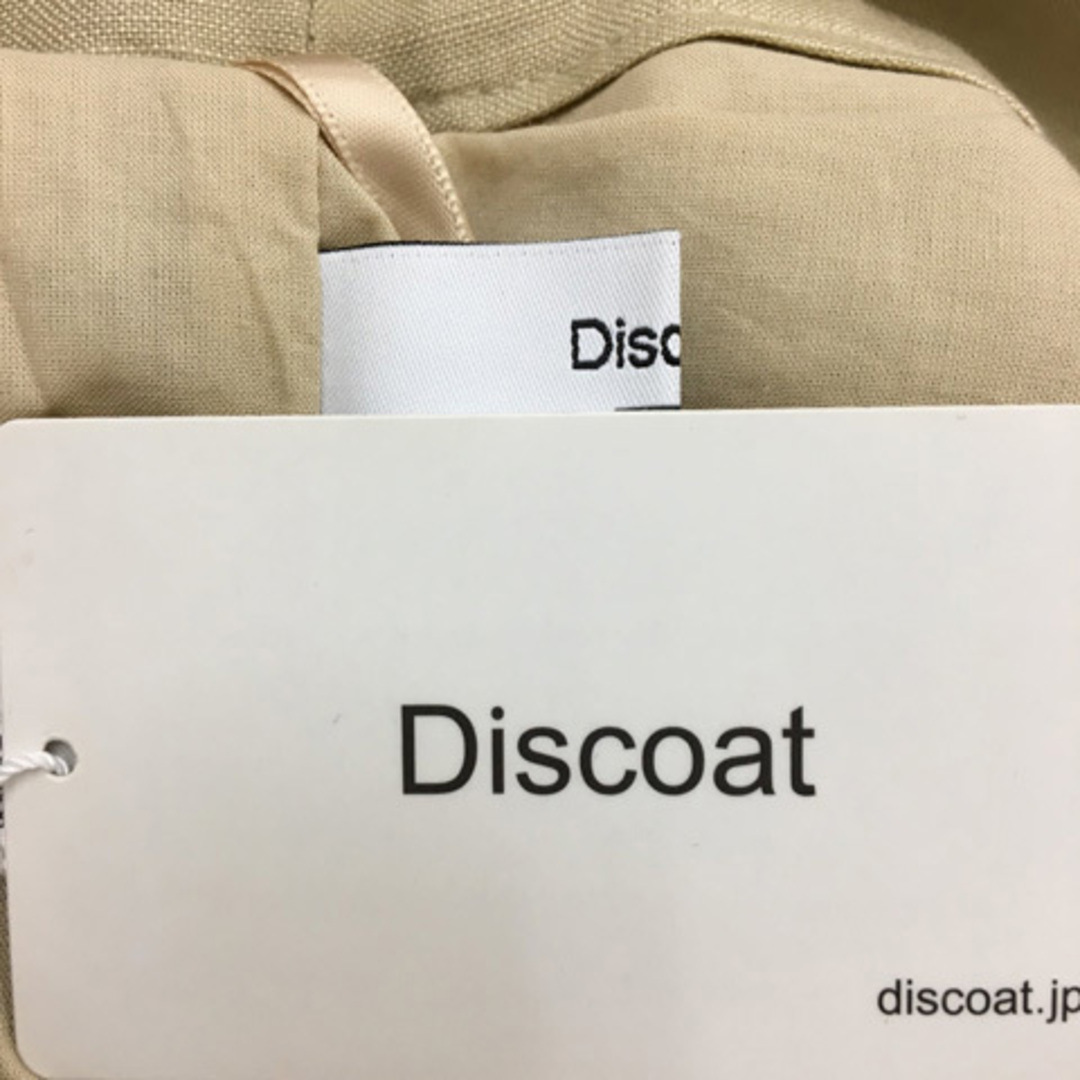 Discoat(ディスコート)のディスコート パンツ ワイド ロング リネン 無地 タック L ベージュ レディースのパンツ(その他)の商品写真