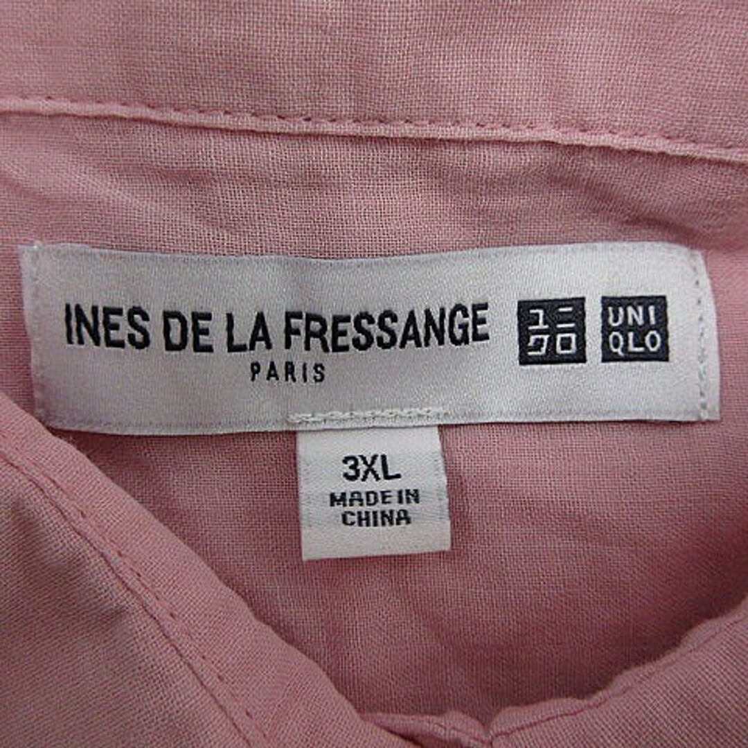 UNIQLO(ユニクロ)のユニクロ イネス・ド・ラ・フレサンジュ シャツ 長袖 3XL ピンク トップス レディースのトップス(シャツ/ブラウス(長袖/七分))の商品写真