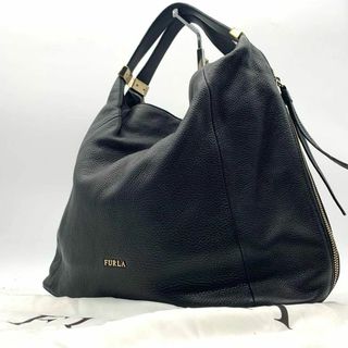 フルラ(Furla)の未使用級 コーチ ワンショルダー シボ革 レザー 黒 ブラック 肩掛け(ハンドバッグ)