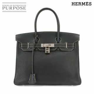 エルメス(Hermes)の新品同様 エルメス HERMES バーキン30 ハンド バッグ トゴ ブラック系 □H刻印 シルバー 金具 VLP 90219093(ハンドバッグ)