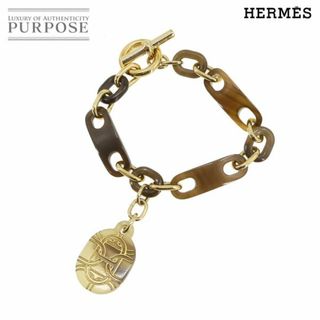 エルメス(Hermes)の新品同様 エルメス HERMES シェーヌダンクル ブレスレット バッファローホーン ブラウン ゴールド VLP 90219944(ブレスレット/バングル)