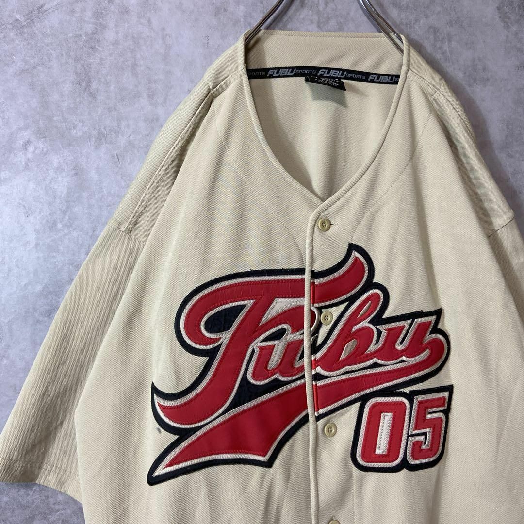 FUBU(フブ)の【オーバーサイズ、ベースボールシャツ】FUBUビッグ刺繍ロゴ90sヒップホップ メンズのトップス(シャツ)の商品写真