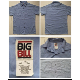 ヴィンテージ(VINTAGE)の未使用 美品 カナダ製 BIG BILL 半袖 WORK ワーク シャツ XL(シャツ)