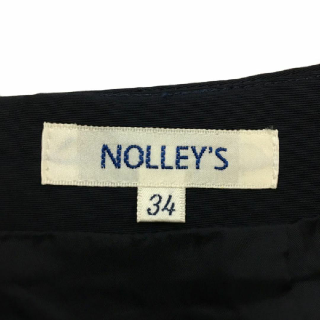 NOLLEY'S(ノーリーズ)のNolley's スカート 台形 ミニ 無地 タック 34 紺  レディースのスカート(ミニスカート)の商品写真