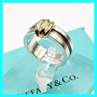 ティファニー(Tiffany & Co.)のティファニー グルーブド リング コンビ 750 925 16号 メンズ(リング(指輪))