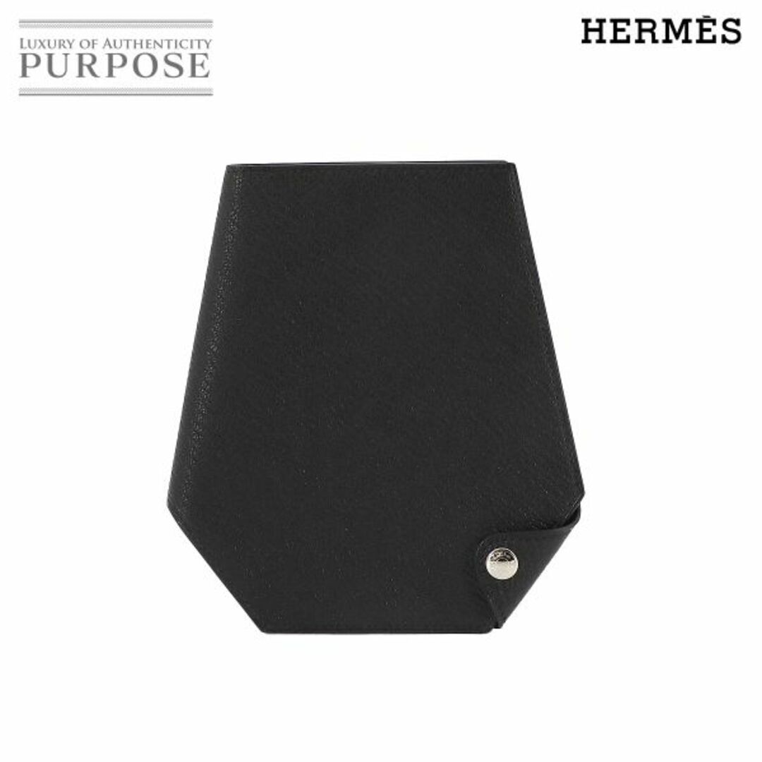 Hermes(エルメス)の未使用 展示品 エルメス HERMES クロシェット ウォレット 二つ折り 財布 シェーブルミゾル ブラック D刻印 シルバー 金具 VLP 90222615 レディースのファッション小物(財布)の商品写真