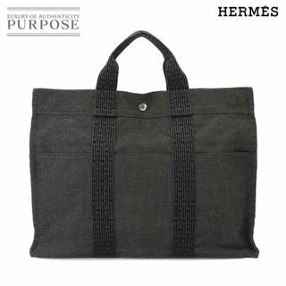 エルメス(Hermes)のエルメス HERMES エールライン トート MM バッグ キャンバス グレー シルバー 金具 VLP 90223552(トートバッグ)