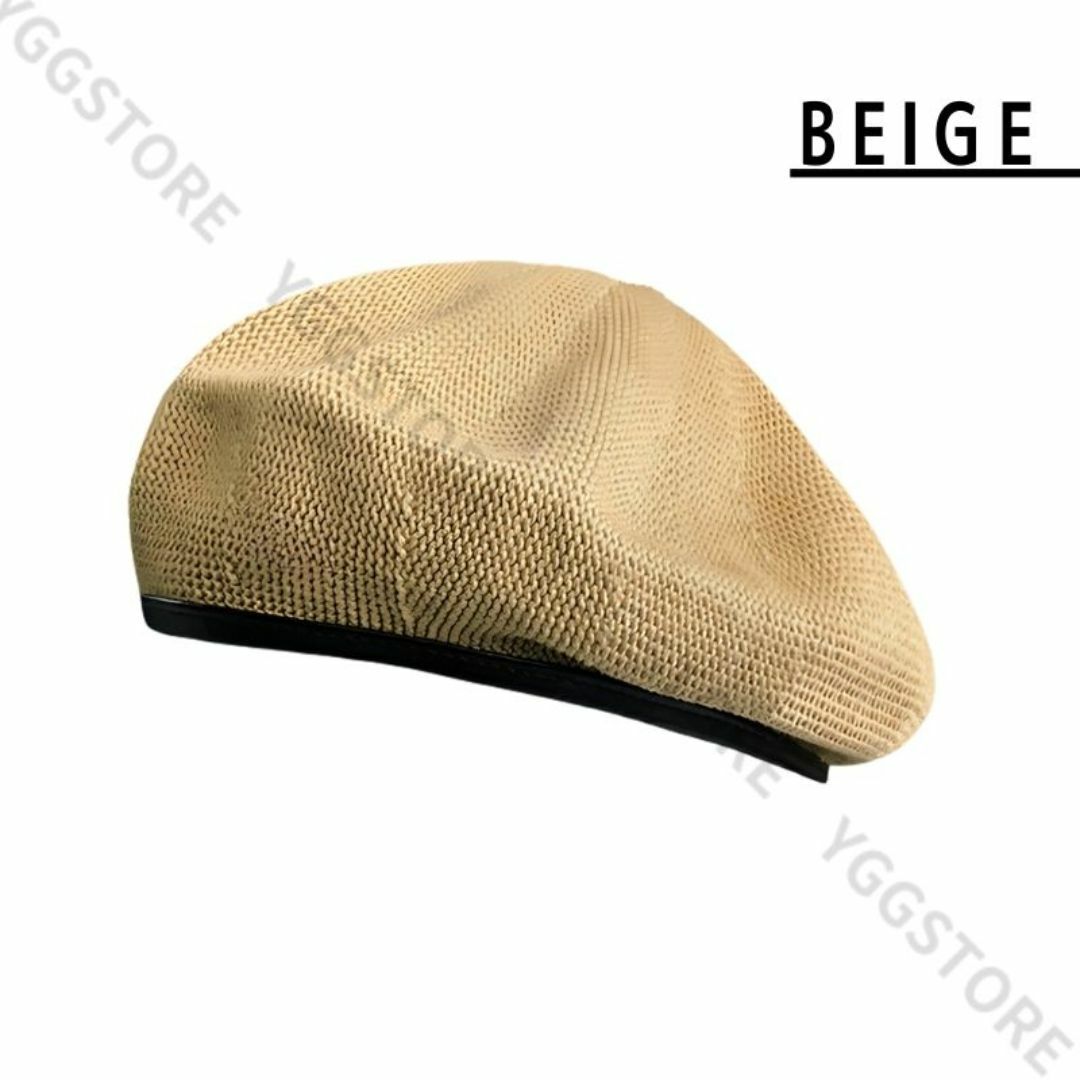 ベレー帽 レディース パイピング メッシュ 春夏 サマーニット 帽子 レディースの帽子(ハンチング/ベレー帽)の商品写真