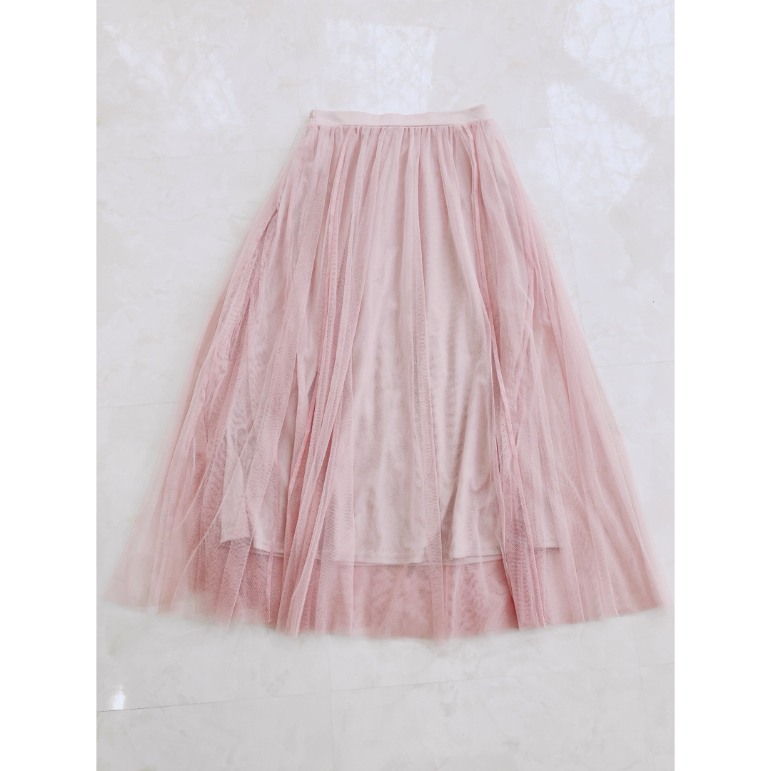 しまむら(シマムラ)のチュールスカート　ピンク　L レディースのスカート(ロングスカート)の商品写真