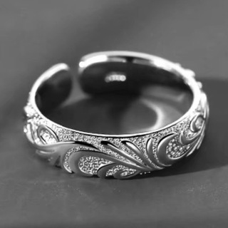 ハワイアン　リング　メンズ　シルバー　男女兼用　お揃い　指輪　フリーサイズ　(リング(指輪))