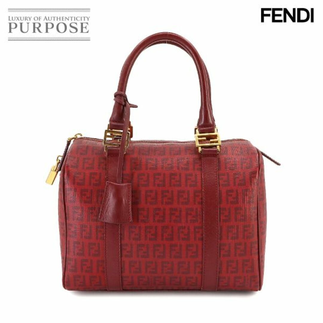 FENDI(フェンディ)のフェンディ FENDI ズッキーノ スモール ボストン バッグ PVC レザー レッド 8BL068 VLP 90223566 レディースのバッグ(ハンドバッグ)の商品写真