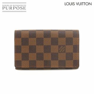 ルイヴィトン(LOUIS VUITTON)のルイ ヴィトン LOUIS VUITTON ダミエ ポルトモネ ビエトレゾール 二つ折り 財布 エベヌ N61730 ゴールド 金具 VLP 90224773(財布)