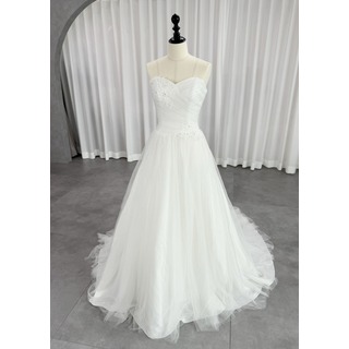 タカミブライダル TAKAMI BRIDAL Aライン ウェディングドレス ホワイト 白 ファーストオーナー チュール(ウェディングドレス)