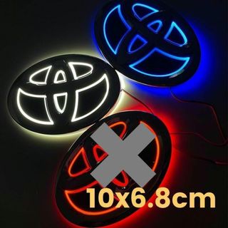 【送料込】トヨタ 5D LEDエンブレム 10×6.8cm 白or青(車外アクセサリ)