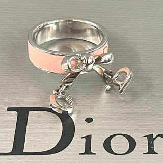 クリスチャンディオール(Christian Dior)の【極美品】 Dior 指輪 リング リボン CDロゴ ピンク シルバー サイズ6(リング(指輪))