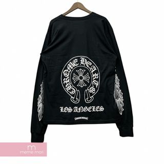 クロムハーツ(Chrome Hearts)のCHROME HEARTS Las Vegas Horseshoe L/S Tee クロムハーツ ラスベガス限定ロングスリーブホースシューTシャツ 長袖カットソー ロンT 袖フローラルプリント ブラック サイズXXL【240430】【新古品】【me04】(Tシャツ/カットソー(半袖/袖なし))