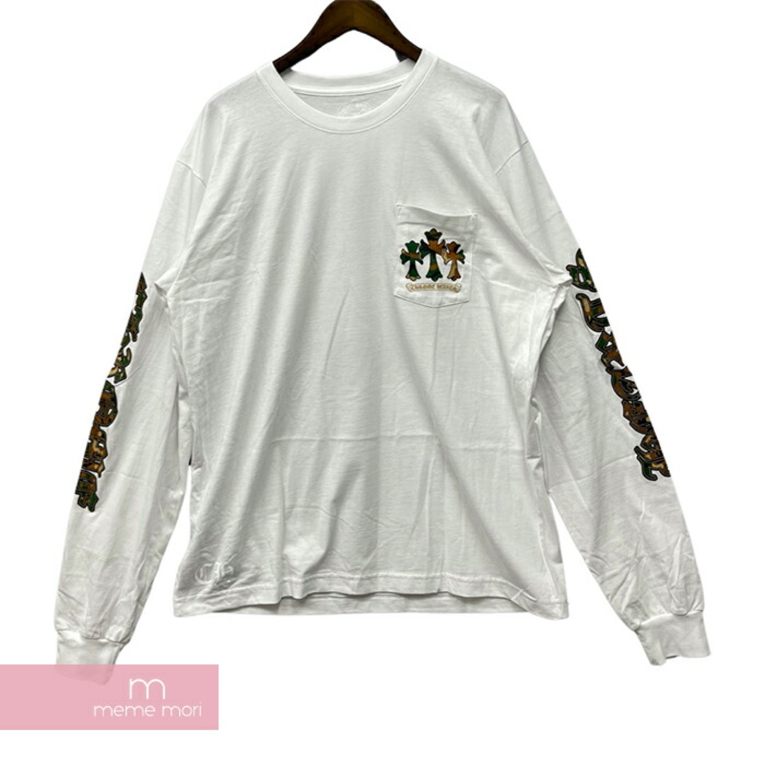 Chrome Hearts(クロムハーツ)のCHROME HEARTS Camo Horseshoe L/S Tee クロムハーツ カモホースシューロングスリーブTシャツ 長袖カットソー ロンT ポケT プリント 袖ロゴ カモフラージュ柄 迷彩 ホワイト サイズXXL【240430】【新古品】【me04】 メンズのトップス(Tシャツ/カットソー(半袖/袖なし))の商品写真