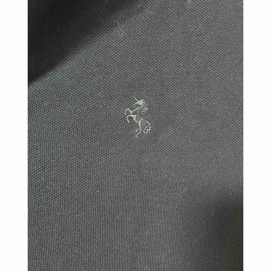 韓国　ポロシャツ　半袖　S  ブラック　刺繍 メンズのトップス(Tシャツ/カットソー(半袖/袖なし))の商品写真