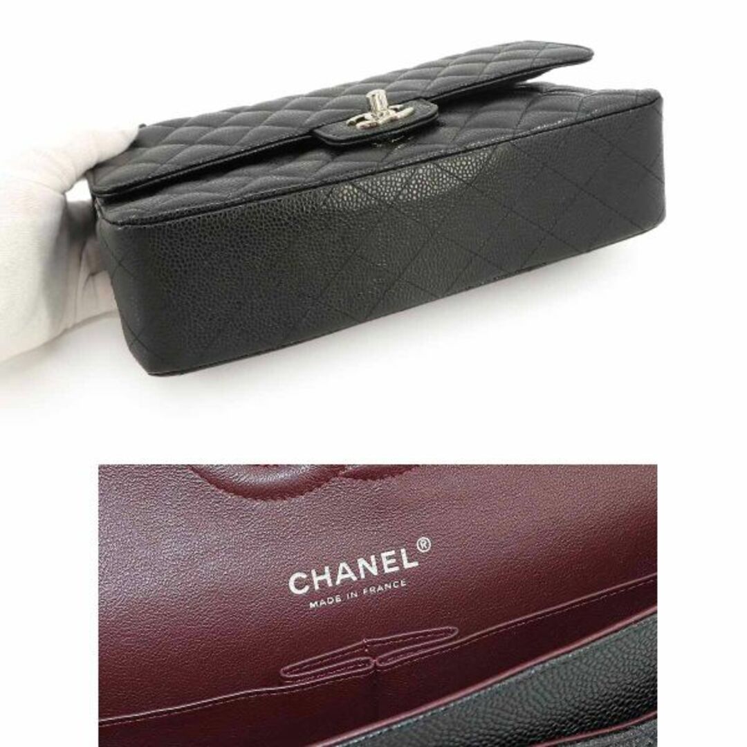 CHANEL(シャネル)の新品同様 シャネル CHANEL マトラッセ 25 チェーン ショルダー バッグ キャビアスキン ブラック A01112 シルバー 金具 ココマーク VLP 90225408 レディースのバッグ(ショルダーバッグ)の商品写真