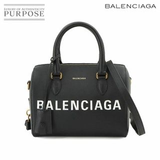 未使用 展示品 バレンシアガ BALENCIAGA スモール ヴィル ボウリング 2way ハンド ショルダー バッグ レザー ブラック 518872 VLP 90226539