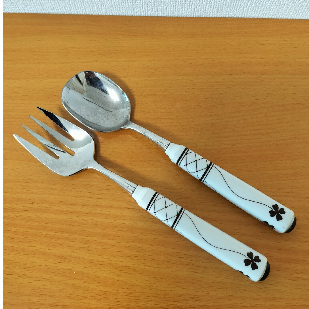 Noritake - ノリタケ クローバー サービングスプーン フォーク Noritake - ノリタケ クローバー サービングスプーン フォーク