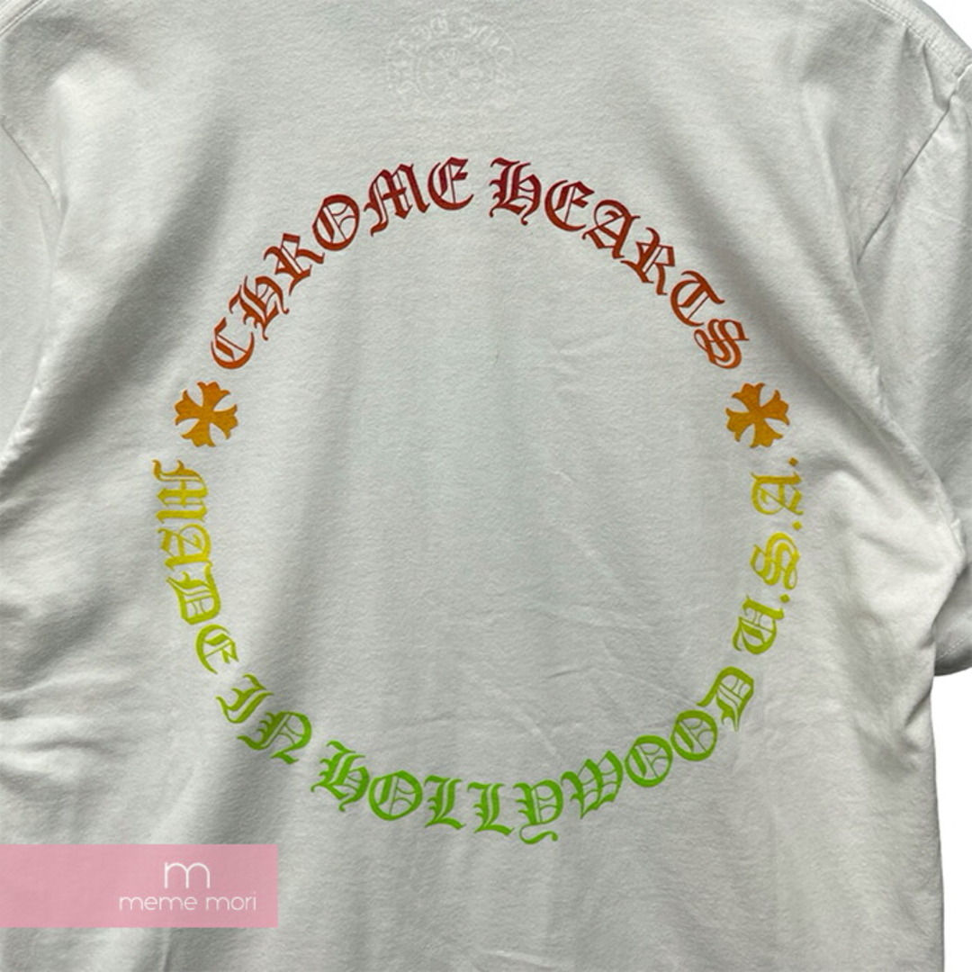 Chrome Hearts(クロムハーツ)のCHROME HEARTS Back Grad Circle Logo Tee クロムハーツ バックグラデーションサークルロゴTシャツ 半袖カットソー ポケT バックプリント ホワイト サイズM【240430】【中古-B】【me04】 メンズのトップス(Tシャツ/カットソー(半袖/袖なし))の商品写真