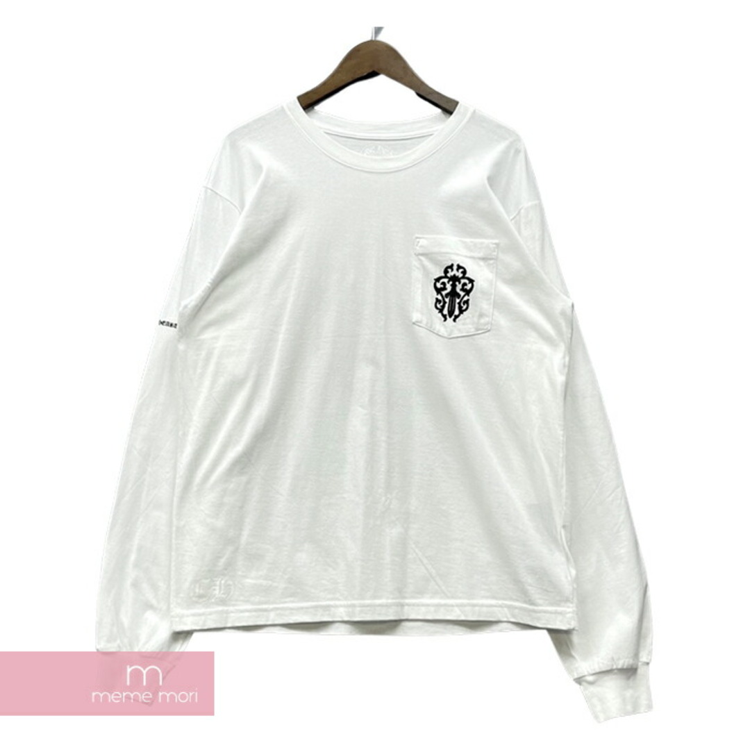 Chrome Hearts(クロムハーツ)のCHROME HEARTS Back Dagger Print Pocket L/S Tee クロムハーツ バックダガープリントポケットロングスリーブTシャツ 長袖カットソー ロンT ポケT ハーフダガー ホワイト サイズXL【240430】【中古-A】【me04】 メンズのトップス(Tシャツ/カットソー(半袖/袖なし))の商品写真