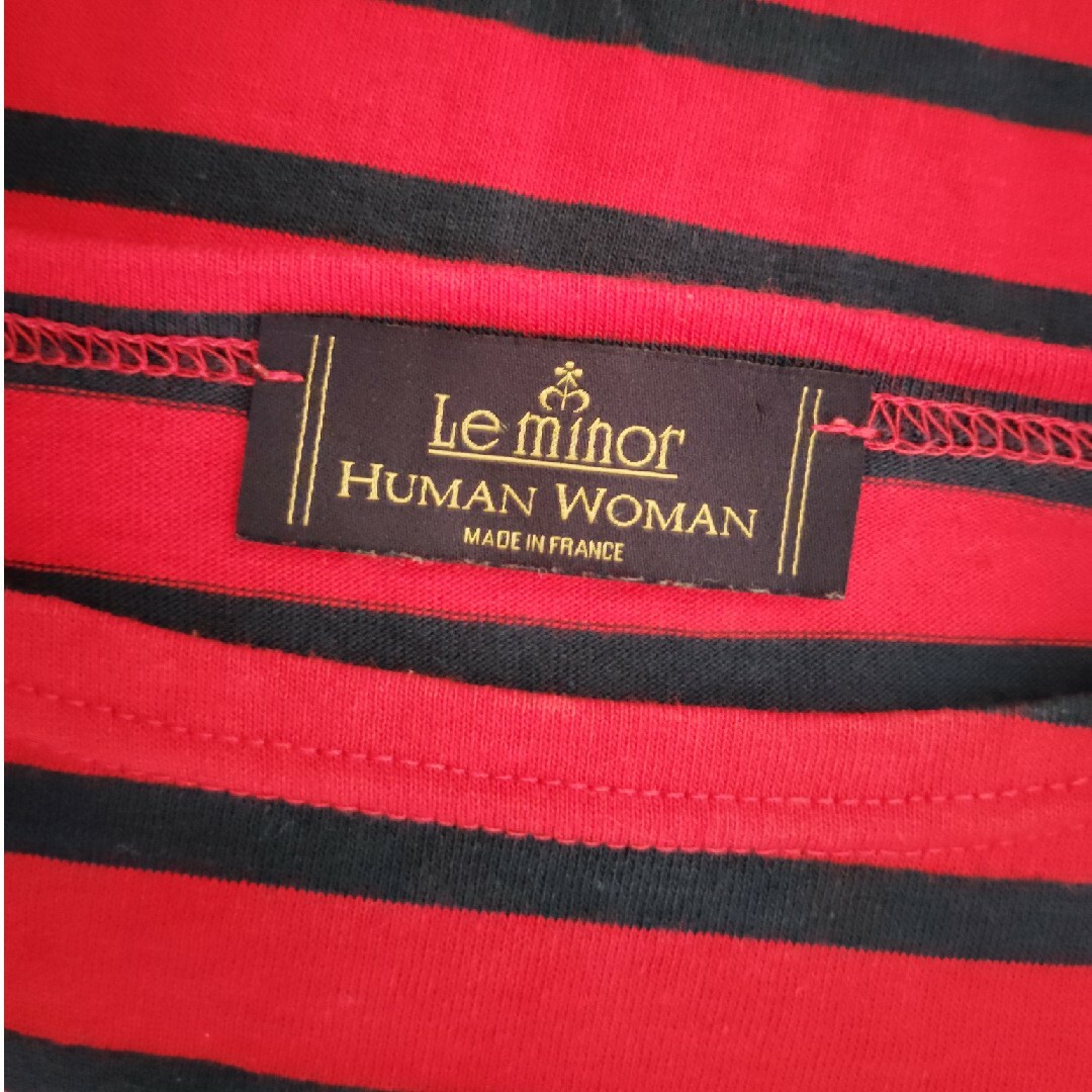 Le Minor(ルミノア)のルミノア　ボーダーカットソー七分袖　赤＆ネイビー レディースのトップス(カットソー(長袖/七分))の商品写真