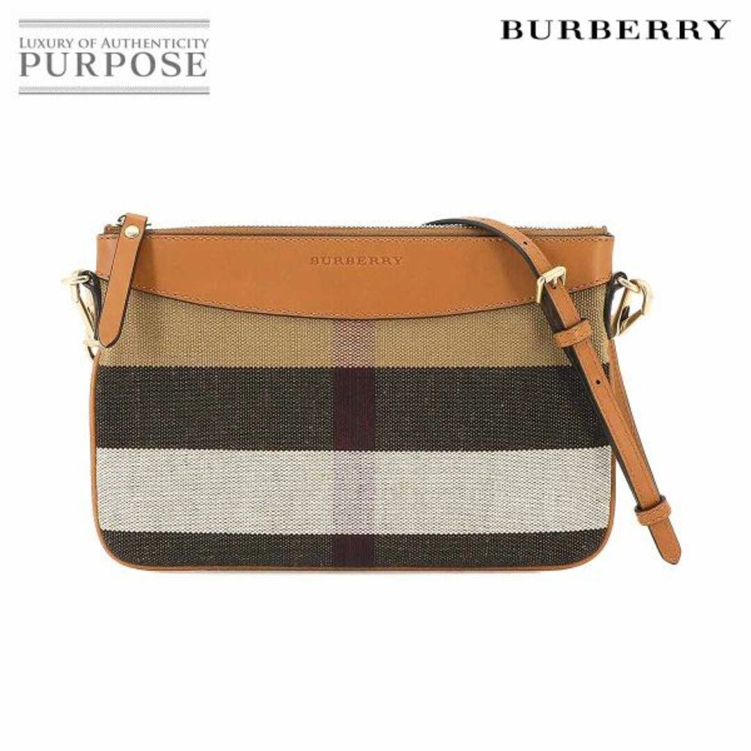 BURBERRY(バーバリー)の未使用 展示品 バーバリー BURBERRY チェック柄 ペイトン 2way クラッチ ショルダー バッグ キャンバス レザー ブラウン VLP 90228172 レディースのバッグ(ショルダーバッグ)の商品写真