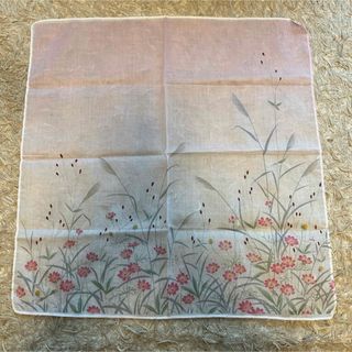 未使用★秋桜とわれもこう　綿100％ハンカチ　約42×41cm(ハンカチ)