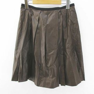イネド(INED)のINED 膝丈 フレアスカート 9 茶系 ブラウン 日本製 綿 (ひざ丈スカート)
