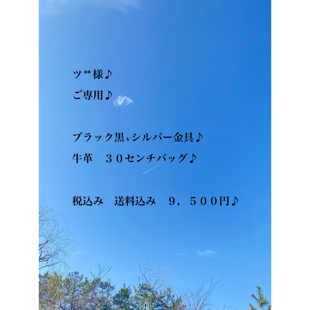 ツ**様♪ ご専用♪ ブラック黒×シルバー金具♪ 牛革♪ ３０センチバッグ♪ レディースのバッグ(トートバッグ)の商品写真