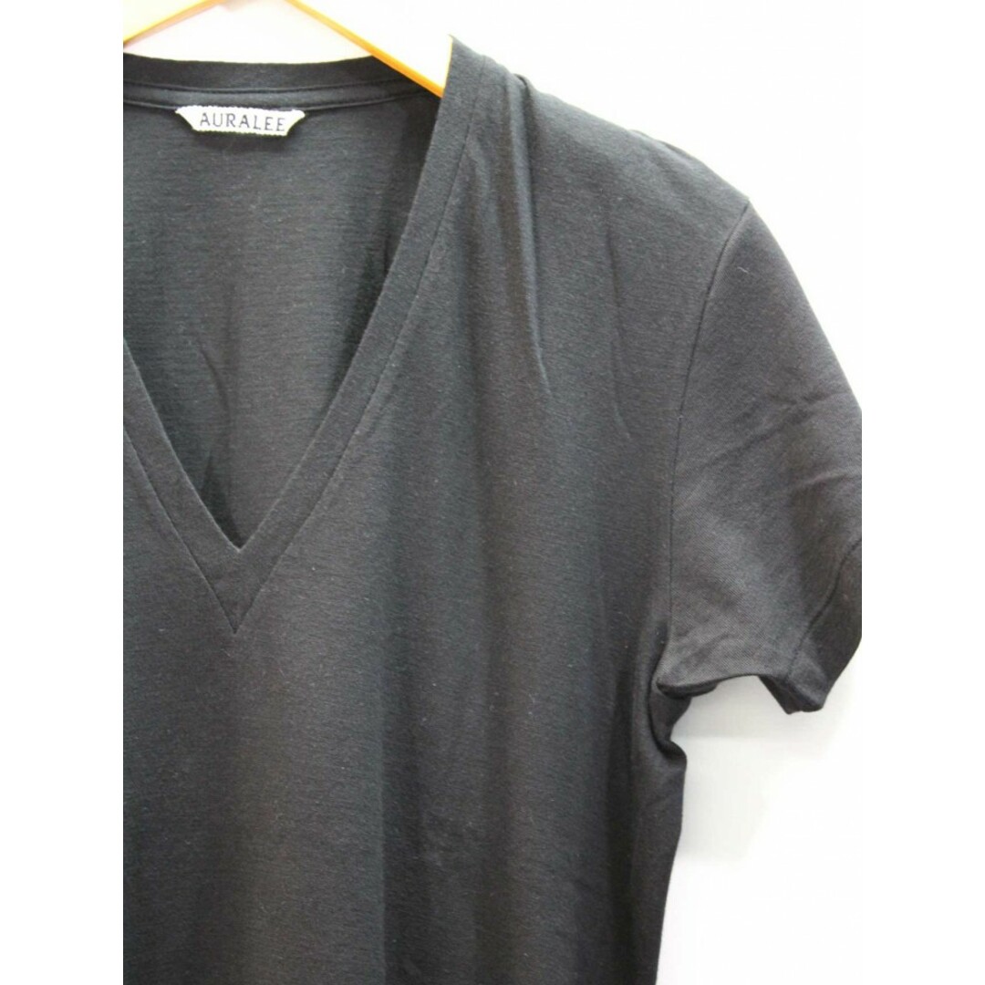 AURALEE(オーラリー)の【夏物 新入荷】★AURALEE/オーラリー★A00V06ST/SEAMLESS V NECK TEE/カジュアル/シンプル/カットソー/Tシャツ/半袖 ブラック/黒 レディース F【中古】春夏 524042 レディースのトップス(Tシャツ(半袖/袖なし))の商品写真