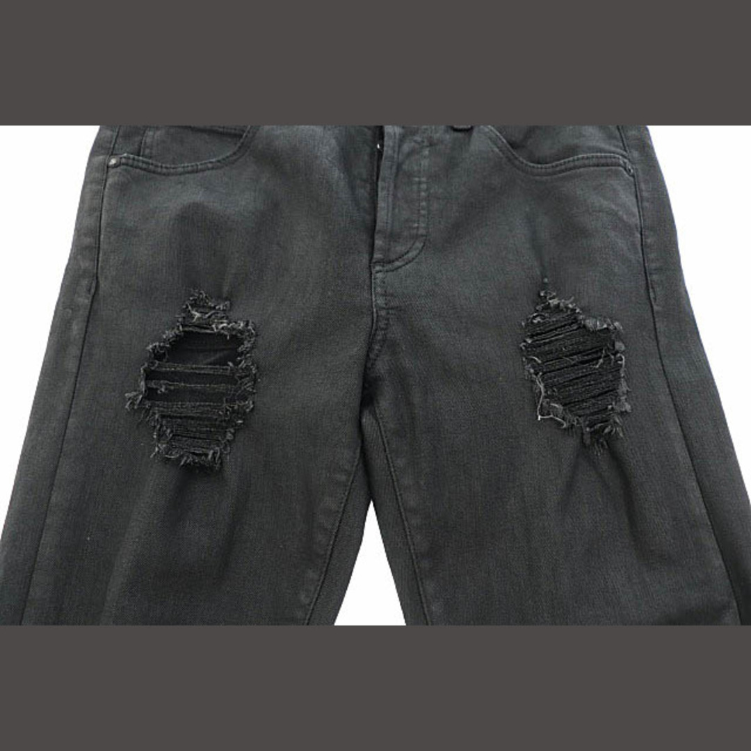 OFF-WHITE(オフホワイト)のオフホワイト ワックス ブラック スキニー ジーンズ デニム パンツ 30 黒 メンズのパンツ(デニム/ジーンズ)の商品写真