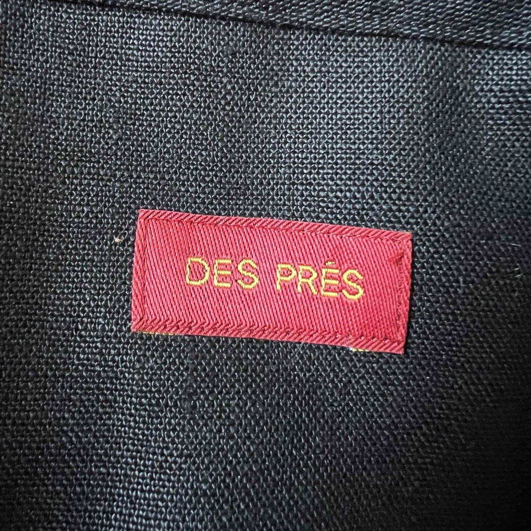 DES PRES(デプレ)のDES PRES デプレ　リネン100 ハイウエスト大人ワイドパンツ　黒　美品 レディースのパンツ(カジュアルパンツ)の商品写真