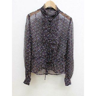 leilian - 【春物 新入荷】■Leilian/レリアン■総柄シアーブラウス/長袖 マルチカラー レディース 9【中古】春夏 424042