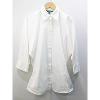 ラルフローレン(Ralph Lauren)の【夏物 新入荷】★Ralph Lauren/ラルフローレン★七分袖ドルマンシャツ/シンプル/カジュアル/おしゃれ/シャツ/七分袖 ホワイト/白 レディース 4【中古】春夏 524042(シャツ/ブラウス(半袖/袖なし))