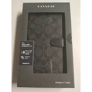 コーチ(COACH)のCOACH  iPhone15Plus ProMax用ブックタイプケースブラック(iPhoneケース)