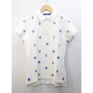 ラルフローレン(Ralph Lauren)の【夏物 新入荷】★POLO RALPH LAUREN/ポロラルフローレン★マリン刺繍ポロシャツ/かわいい/刺繍/カジュアル/おしゃれ/カットソー/ポロシャツ/半袖 ホワイト×ブルー/白×青 レディース S【中古】夏 524042(ポロシャツ)