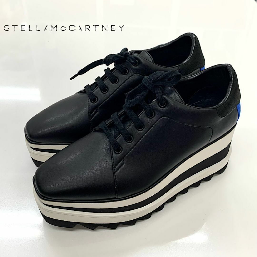 Stella McCartney(ステラマッカートニー)の8107 ステラマッカートニー エリス レザー ライン 厚底 シューズ ブラック レディースの靴/シューズ(スニーカー)の商品写真