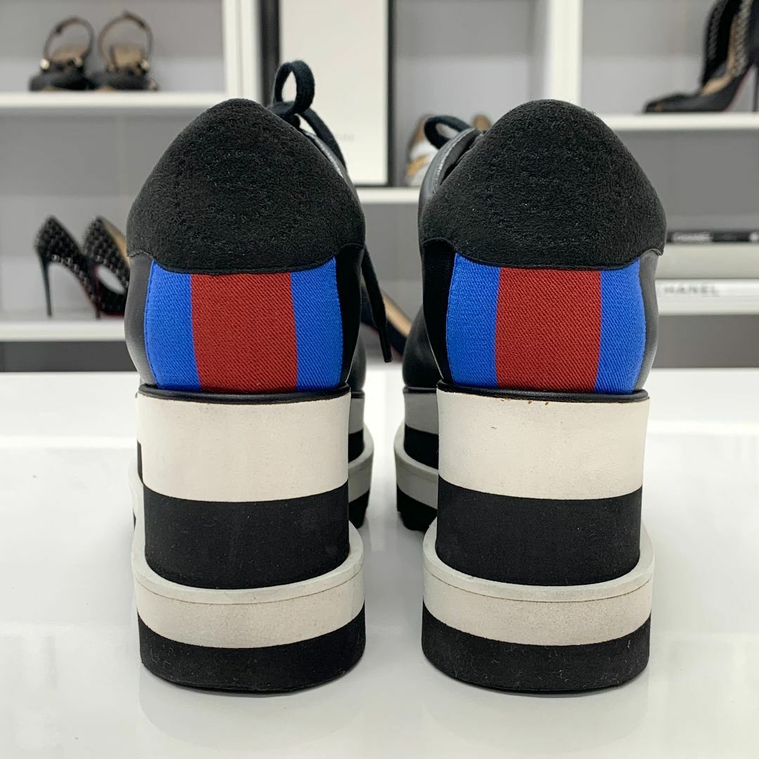 Stella McCartney(ステラマッカートニー)の8107 ステラマッカートニー エリス レザー ライン 厚底 シューズ ブラック レディースの靴/シューズ(スニーカー)の商品写真