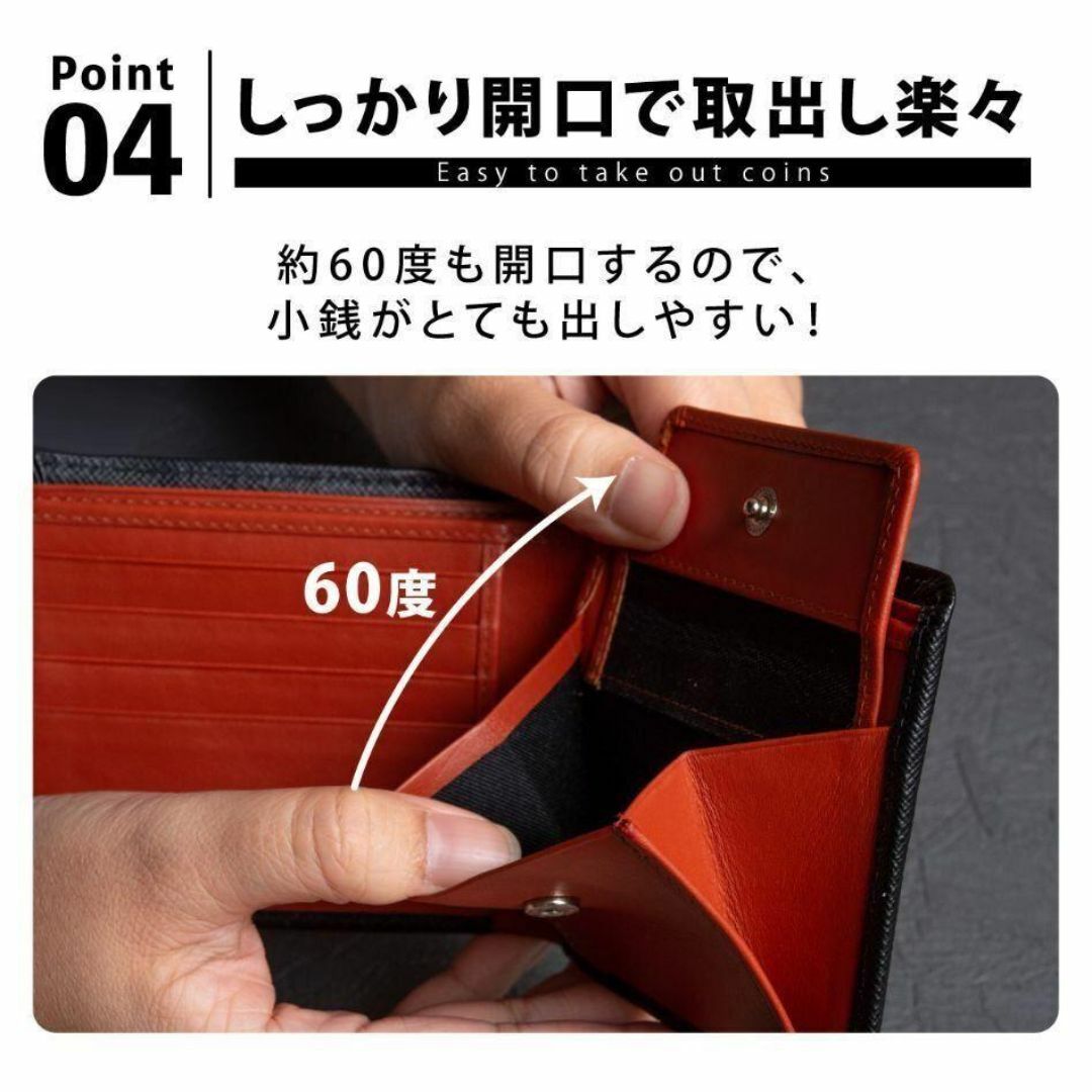 新品　訳あり　折りたたみ財布　二つ折り財布　レザー財布 メンズのファッション小物(折り財布)の商品写真