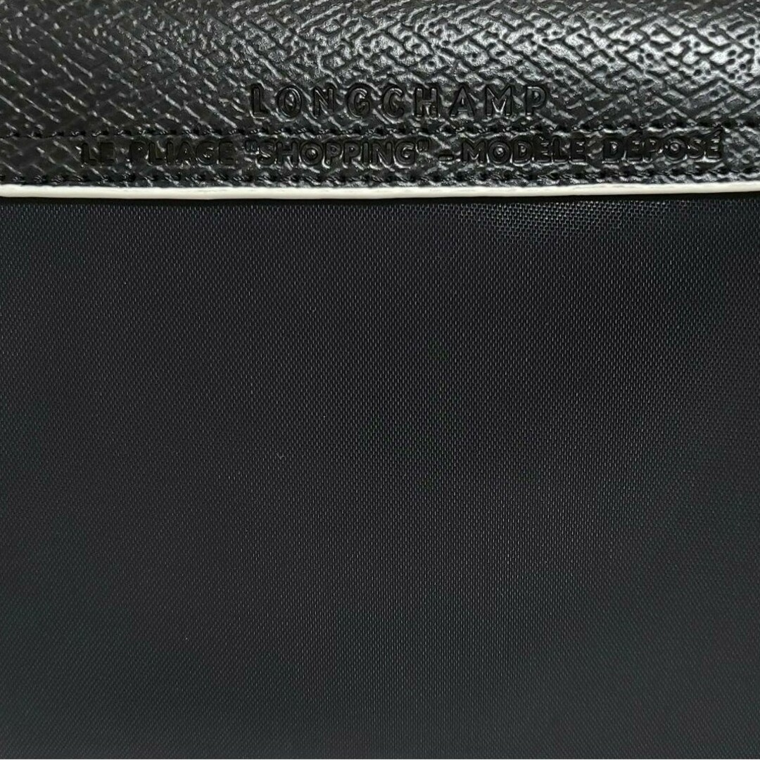 LONGCHAMP(ロンシャン)の【新品】ロンシャン ル プリアージュ トートバッグ  L  ブラック 白刺繍 レディースのバッグ(トートバッグ)の商品写真
