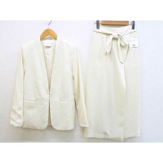 【夏物 新入荷】‡Ezick/エジック‡ドットセットアップスカート/長袖/ミモレ丈 ホワイト×ブラック/白×黒 レディース S【中古】夏春 524042(その他)