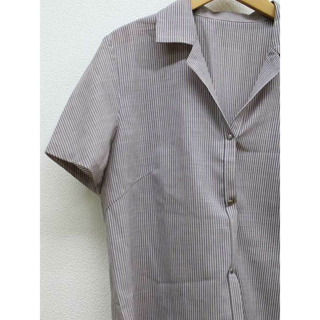 leilian(レリアン)の【春物 新入荷】■Leilian/レリアン■ストライプセットアップスカート3点セット/半袖/ミディ丈 ブラウン×ホワイト/茶色×白 レディース 9【中古】春夏 424042 レディースのレディース その他(その他)の商品写真