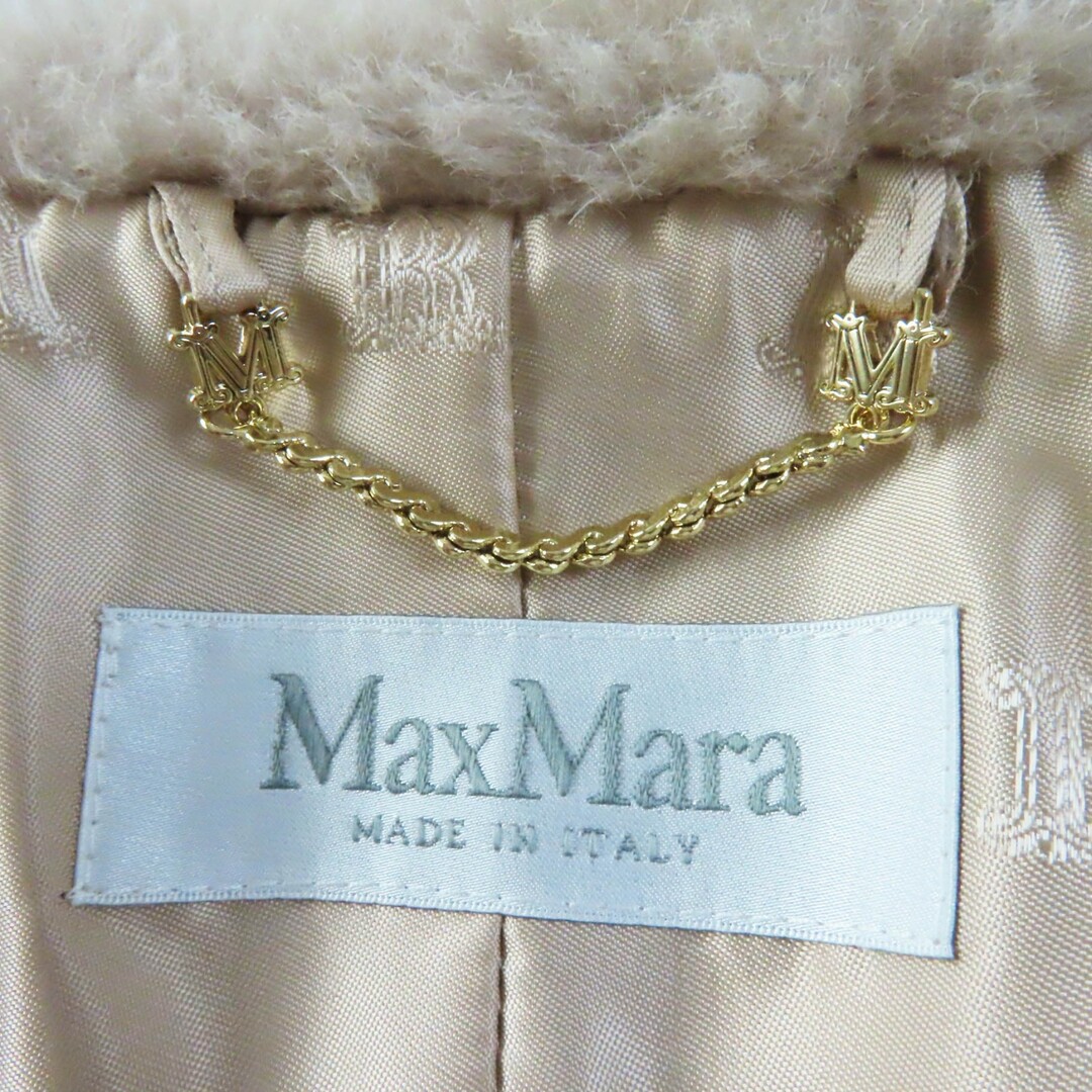 Max Mara(マックスマーラ)の極美品◎Max Mara マックスマーラ テディベア 白タグ アルパカ シルク混 ケープ ショートコート ベージュ SM イタリア製 正規品 レディース レディースのジャケット/アウター(その他)の商品写真