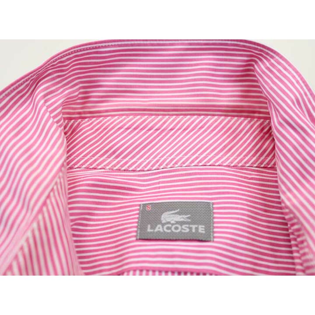 LACOSTE(ラコステ)の【夏物 新入荷】‡LACOSTE/ラコステ‡半袖ストライプシャツ/半袖  ピンク×ホワイト/白 メンズ 5【中古】夏春 924042 メンズのトップス(シャツ)の商品写真