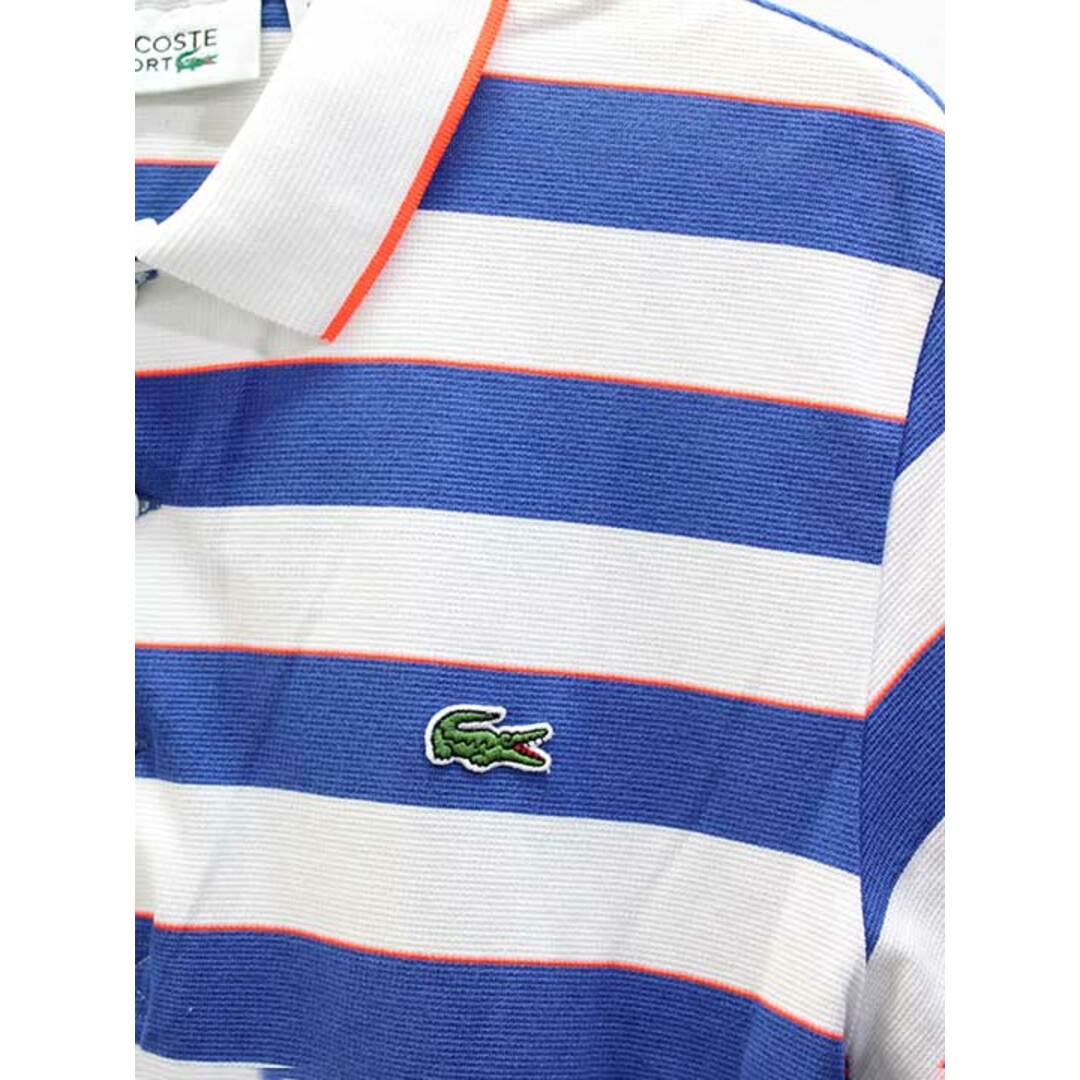 LACOSTE(ラコステ)の【夏物 新入荷】‡LACOSTE/ラコステ‡ボーダーポロシャツ/半袖  ブルー×ホワイト/青×白 メンズ S【中古】 夏 924042 メンズのトップス(ポロシャツ)の商品写真