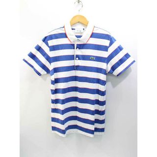 ラコステ(LACOSTE)の【夏物 新入荷】‡LACOSTE/ラコステ‡ボーダーポロシャツ/半袖  ブルー×ホワイト/青×白 メンズ S【中古】 夏 924042(ポロシャツ)