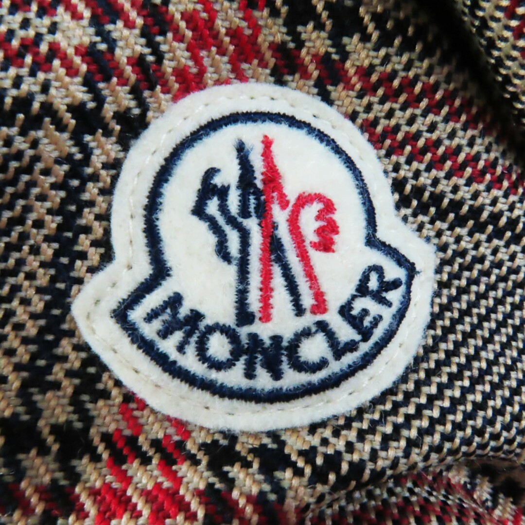 MONCLER(モンクレール)の極美品◎MONCLER モンクレール 18-19AW CER セル ウール ロゴワッペン付き ダウンジャケット ブラウン チェック柄 1 正規品 レディース レディースのジャケット/アウター(ダウンジャケット)の商品写真